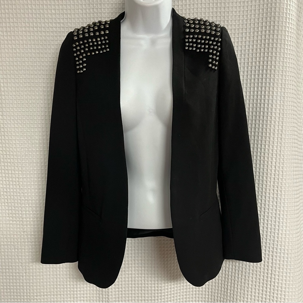 H&M ladies black studded jacket/blazer size 2